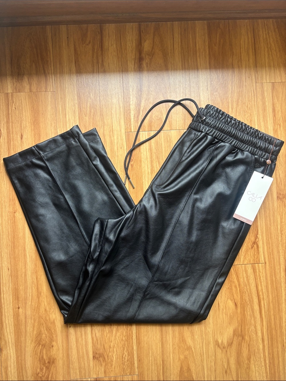 Calia Black Faux Leather Jogger Pants - NWT